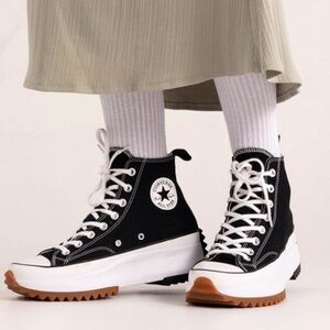 Converse Black & White High-Top Platform Sneakers